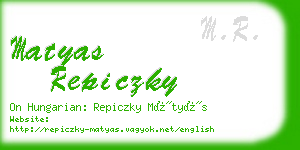 matyas repiczky business card
